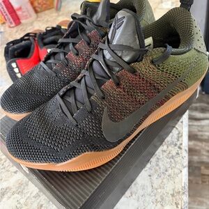 Nike Black and Olive Knit Sneakers